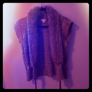 John Paul Richard sinch sweater fur lined vest